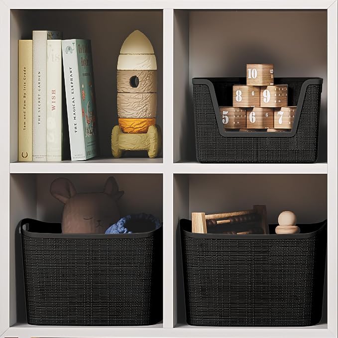 Curver Set of 4 Large 18L Easy Access Jute Decorative Plastic Organization and - Image 8