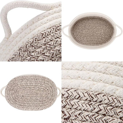 Sea Team 2-Pack Cotton Rope Baskets, Fabric Tray, Oval Open Dish - Image 5