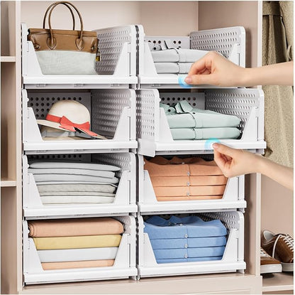 5 Pack Stackable Closet Storage Basket - Image 2