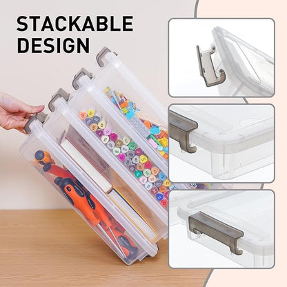 Citylife 6 PCS Clear Plastic Container Clip Box - Image 3