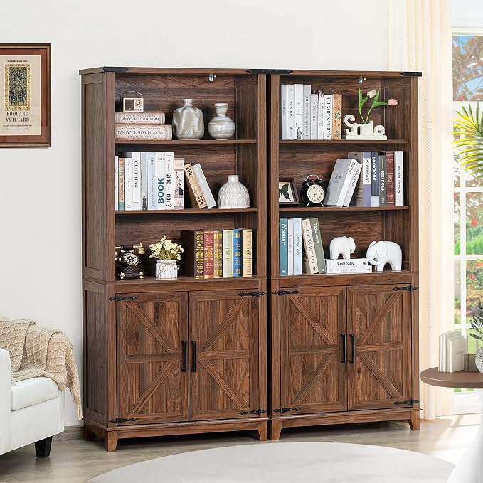 70in Tall Bookshelf 5 Tier Bookcase - Image 2