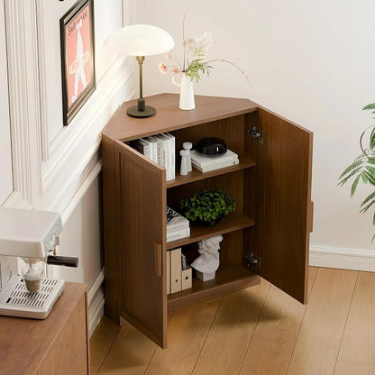 Casaphoria Farmhouse Corner Cabinet, Wooden Corner Storage Cabinet - Image 5