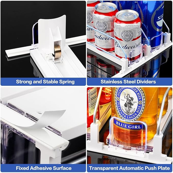 Drink Organizer for Mini Fridge, Automatic Pusher Drink Dispenser for - Image 5