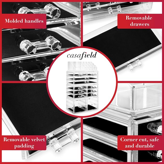 Casafield Acrylic Cosmetic Makeup Organizer & Jewelry Storage Display Case - Image 4