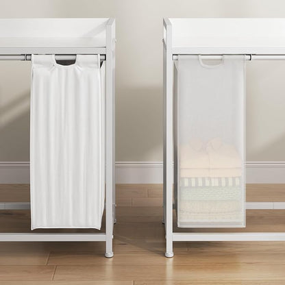 Laundry Hampers with Shelf, Laundry Basket 3 Section, Laundry Sorter with - Image 5
