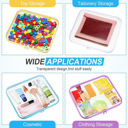 Sanwuta 6 Pcs Clear Hard Zipper Case Pencil Pouches Hard Plastic Zipper Pouches - Image 7