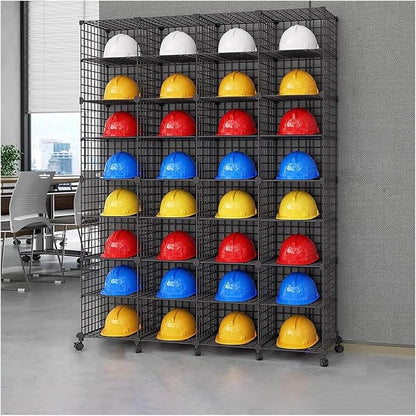 Stackable Safety Helmet Storage Boxes, Large Adjustable Hard Hat Placement by Unknown