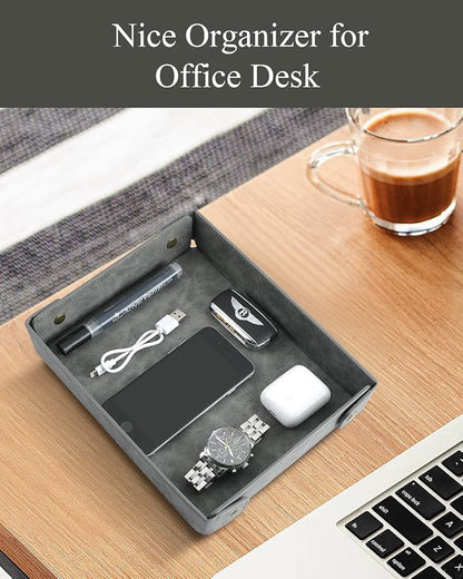 CASIRENA Father's Day Gifts Faux Leather Valet Tray Organizer - Image 6