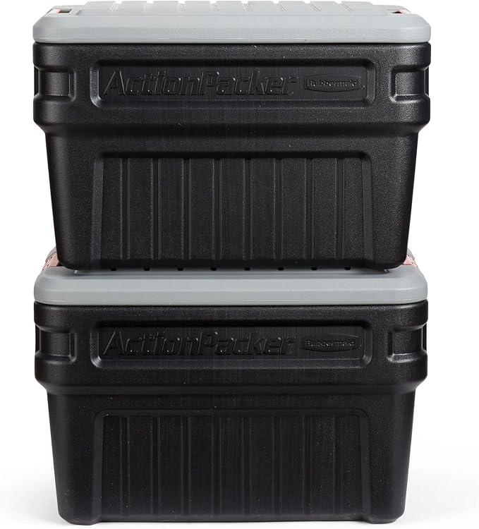 Rubbermaid ActionPacker 24 Gal Lockable Storage Box Pack of 2, Industrial - Image 2