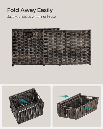 SONGMICS Storage Basket with Lid, 9.2 Gallon Storage Bin, Woven Blanket Storage - Image 8