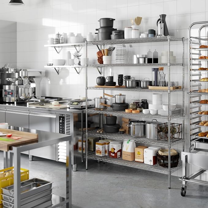 18" Deep x 54" Wide x 74" Height Wire Shelving Kit | 6-Tier | NSF Commercial - Image 2