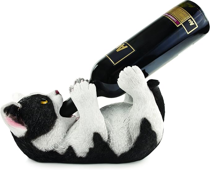 True Klutzy Kitty Cat Countertop Wine Bottle Holder Kitchen Decor Tabletop Wine by True