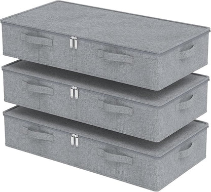Underbed Storage Box, Foldable Under Bed Bins Container, Organizer Baskets by Unknown