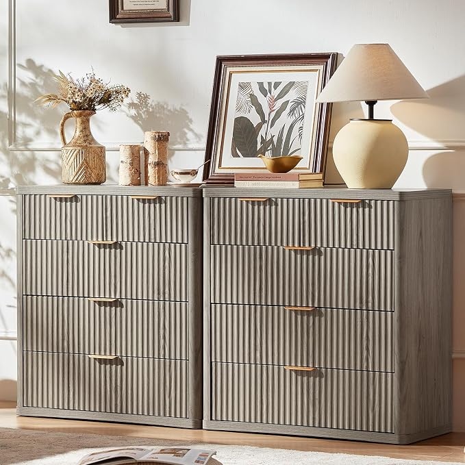 LEYAOYAO Fluted 5 Drawers Dresser by LEYAOYAO-Findtheshiningpointofyourideallife%EF%BC%81