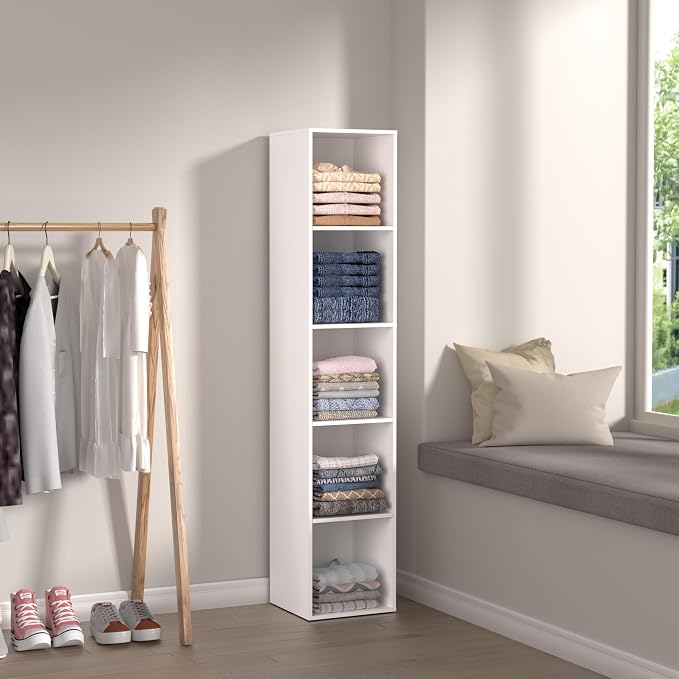5 Cube Storage Organizer, 5 Tier Vertical Cube Bookcase Freestanding Storage - Image 7