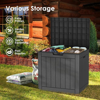 TARKARI 35 Gallon Lockable Resin Deck Box, Waterproof & UV-Resistant Outdoor - Image 4