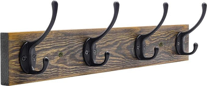 IBosins Wall Mounted Coat Rack, Entryway Hanging, Metal Wood Rack by IBosins