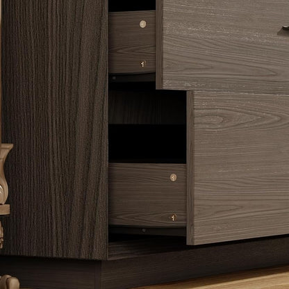 Bedside Table with 6 Drawers, Modern Side Table, Wide Nightstand, Wooden Bed - Image 4