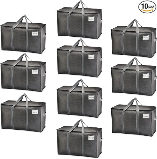VENO 10 Pack Moving Bags and Large Christmas Storage Bins by Veno