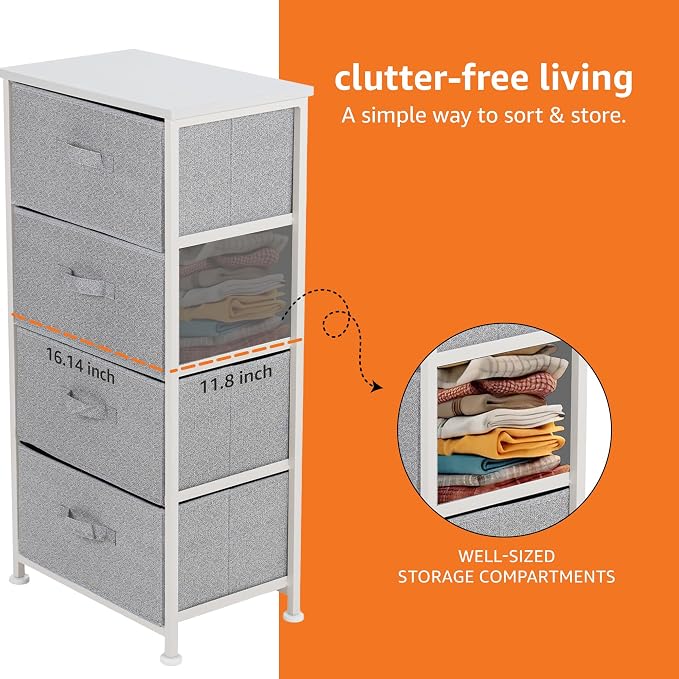 Amazon Basics Fabric 4-Drawer Storage Organizer Unit - Image 7
