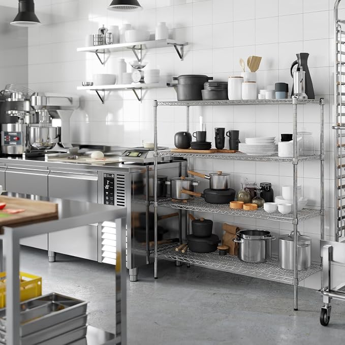 18" Deep x 54" Wide x 54" Height Wire Shelving Kit | 4-Tier | NSF Commercial - Image 5