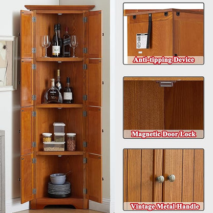 72" H Farmhouse Corner Storage Cabinet - Image 4