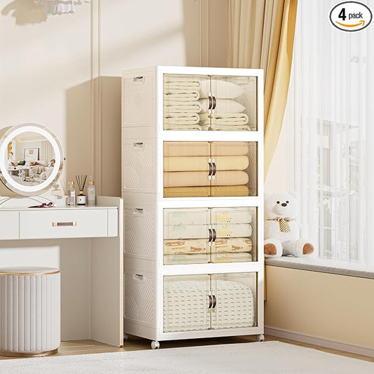 416 QT / 104 Gal Large Foldable Stackable Plastic Storage Cabinet by Unknown