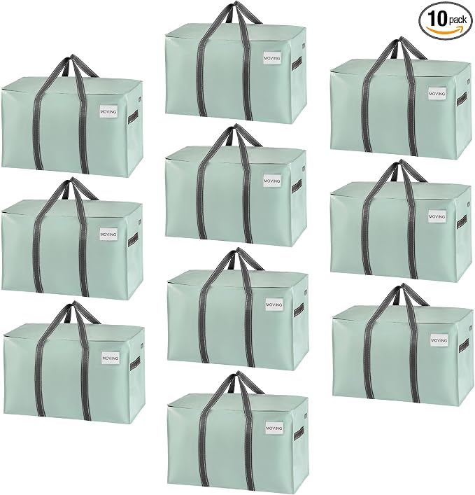 VENO 10 Pack Moving Bags and Large Christmas Storage Bins by Veno