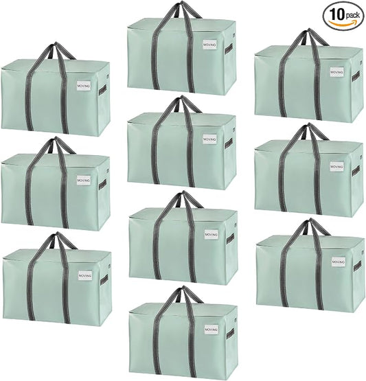 VENO 10 Pack Moving Bags and Large Christmas Storage Bins by Veno