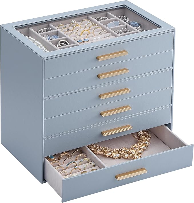Lolalet Jewelry Box Organizer, 6-Layer Jewelry Organizers and Storage Case by Lolalet