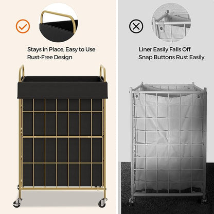 Laundry Hamper with Wheels, 90L Laundry Basket with Handle, Laundry Sorter with - Image 3
