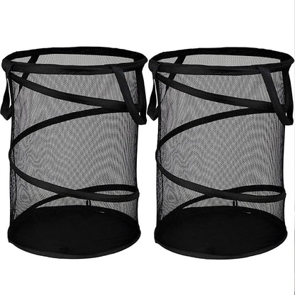 BATTOO 2 Pack Black X-Large Collapsible Laundry Basket Foldable Mesh Pop Up by BATTOO