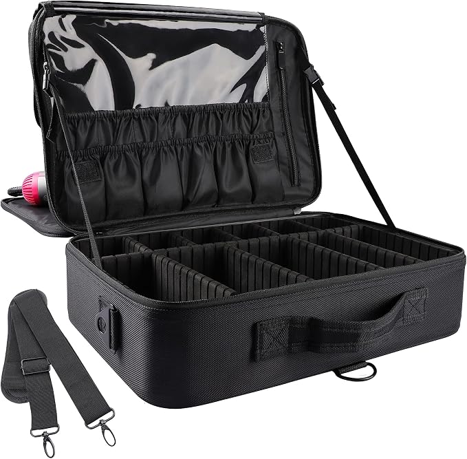 JOURMON Travel Makeup Train Case, Large Capacity Cosmetic Bags by JOURMON