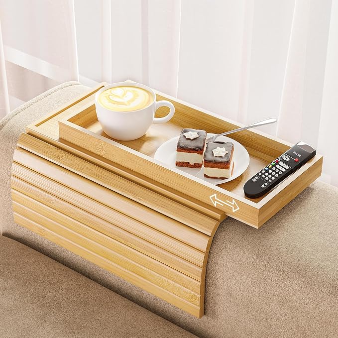 Bamboo Sofa Arm Rest Tray Table by Bestjing