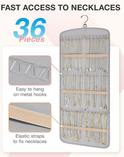 BAGSMART Hanging Jewelry Organizer, Necklace Holder Anti-tangle Earrings Rings - Image 2
