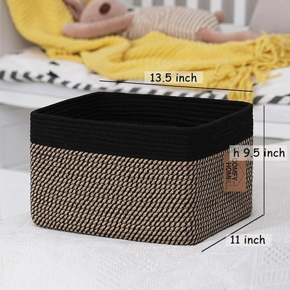 COMFY-HOMI 3PACK Cotton Rope Square Basket - Image 4
