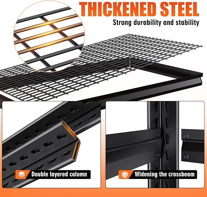 71" H Garage Shelving Heavy Duty Storage Shelves, 5-Tier Adjustable Metal - Image 6