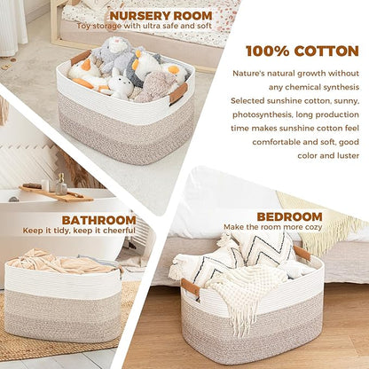 danpinera Blanket Basket, 72L Woven Storage basket - Image 3
