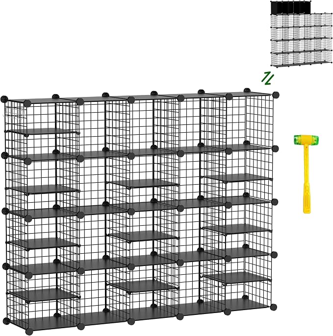 Wire Cube Storage Organizer, 20 Cubes Converted into 23 Cubes, Sturdy Metal by Kiivoena