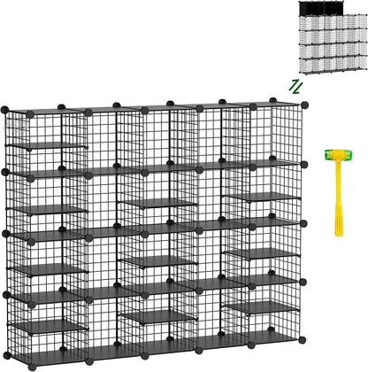 Wire Cube Storage Organizer, 20 Cubes Converted into 23 Cubes, Sturdy Metal by Kiivoena