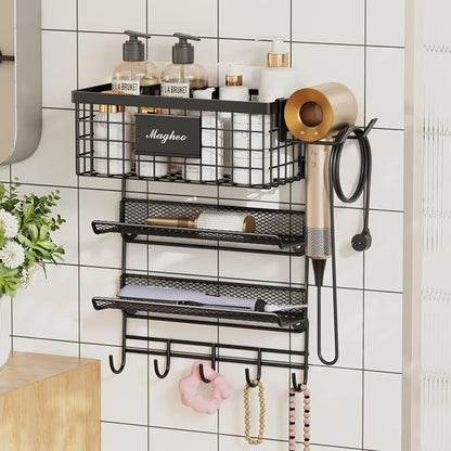 Hair Dryer Holder Wall Mounted, Adheisve Hair Styling Tool Organizer by COMFORTYOURHOME