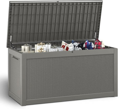 NUNU LAB 300 Gallon Outdoor Storage Box, Resin Large Sturdy Deck Box, Backyard - Image 7