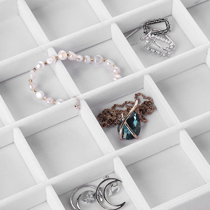 Frebeauty Velvet Jewelry Tray, 12 Grid Jewelry Organizer - Image 6