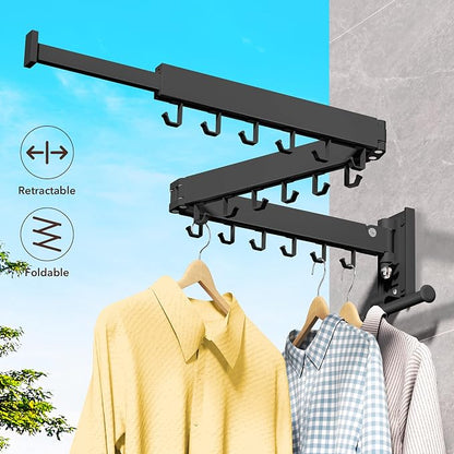 Wall Mounted Clothes Hanger, Clothes Drying Rack, Laundry Drying Rack, Drying - Image 3