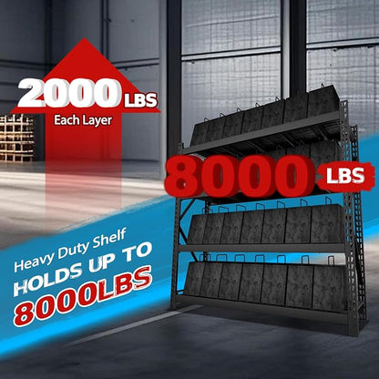 BlueWish 8000LBS Storage Shelves, 91 "W x 24 "D x 87 "H 4-Tier Adjustable Metal - Image 4