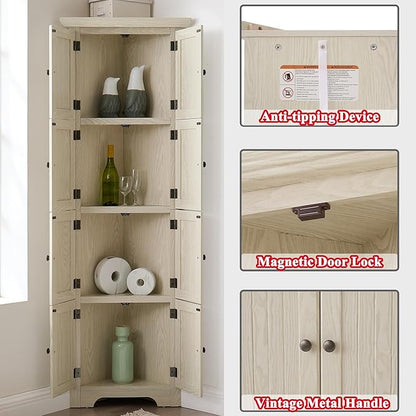 72" H Farmhouse Corner Storage Cabinet - Image 4