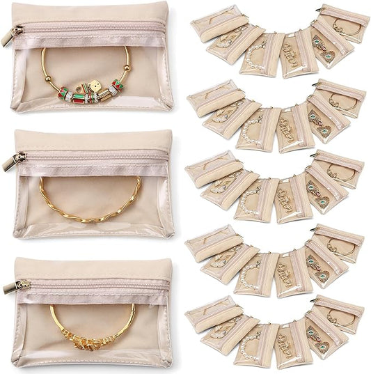 Vlando 33 Pcs Travel Jewelry Case Velvet Jewelry Pouch by VLANDO