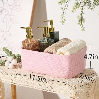 Small Storage Baskets for Organizing | Closet Organizer Bins | Shelf Toy Basket - Image 3