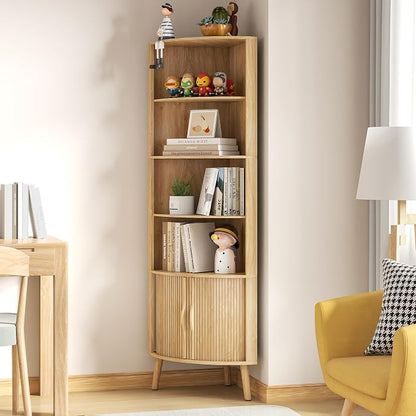 5-Tier Corner Shelf, 66.73''Tall Modern Corner Bookshelf, 5 Shelf Bookcase - Image 5