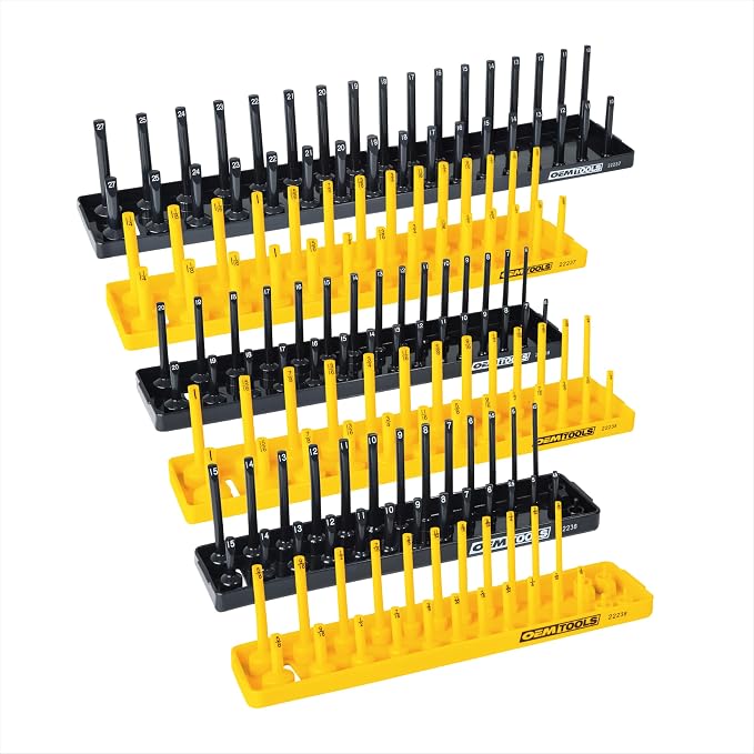 OEMTOOLS 22238 6 Piece SAE and Metric Socket Tray Set, SAE and Metric Socket by OEMTOOLS